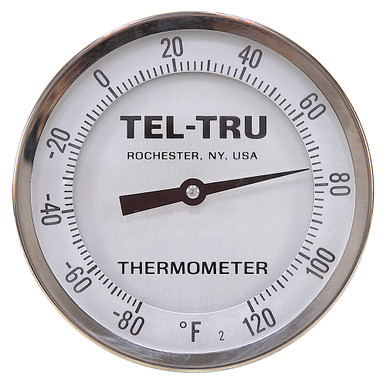 `-80 - 120° F 5" Face 6" Stem Thermometer Teltru AA575R Series 42100631