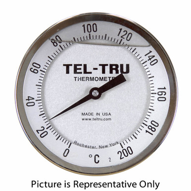 0 - 200 Degree C 5" Face 24" Stem Teltru AA575R Series 42132478 Thermometer