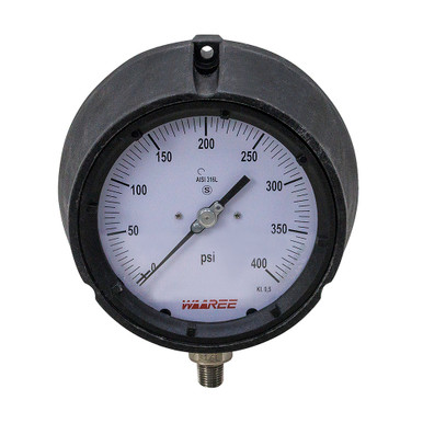 400 PSI Pressure 5" Dry (Liquid Fillable) Panel Mount 1/4" NPT Plastic Gauge Waaree