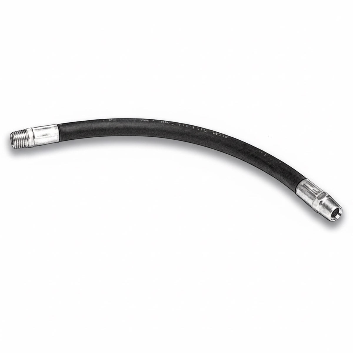 3/8 INCH X 60 INCH 2-WIRE RIGID END HYDRAULIC HOSE ASSEMBLY