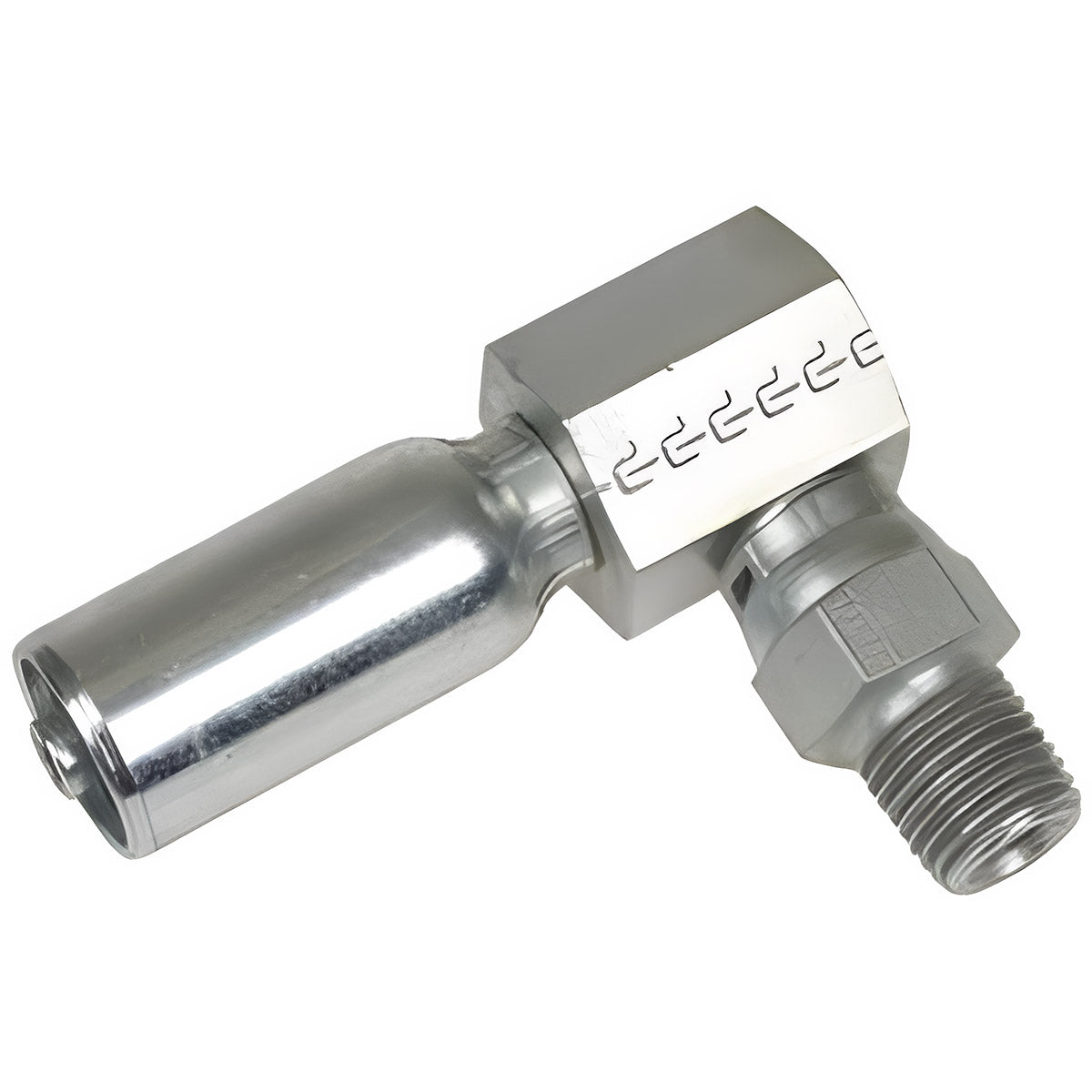 1/2 INCH HOSE X 1/2 INCH - 14 NPT MALE ELBOW - 90 SWIVEL