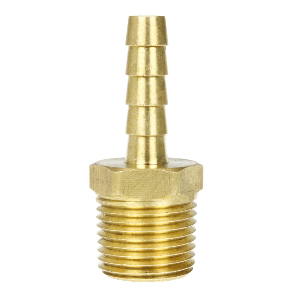 1/4" x 3/8" Hose I.D. x Male NPTF Rigid Hose Barb Adapter Brass Fitting 220CE