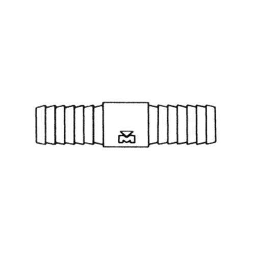 Plastic Reducing Coupling 2" Hose Barb to 1 1/2" Hose Barb