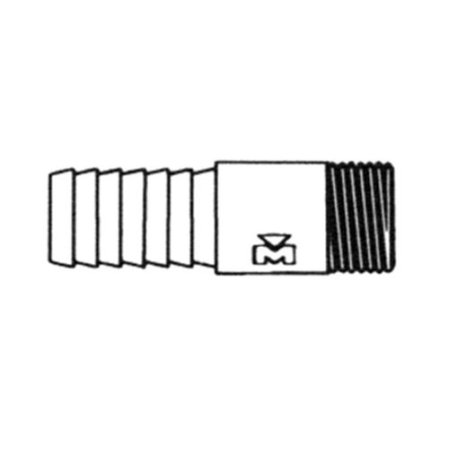Plastic Male Adapter 2" Male NPT Threads to 1 1/2" Hose Barb