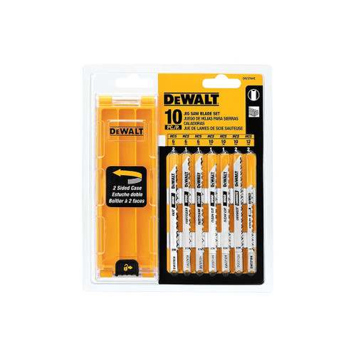 DeWalt U-Shank High Carbon Steel Jig Saw Blade Set, 10-Piece