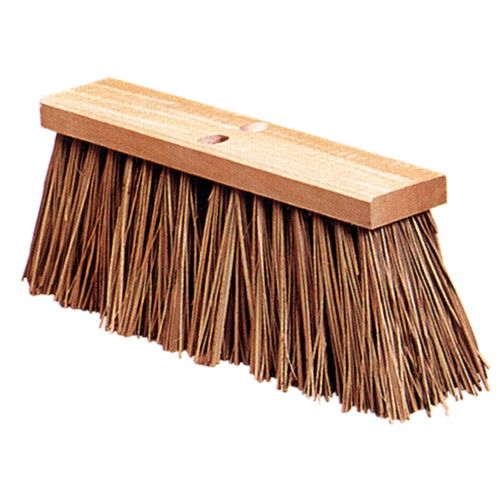 Street Broom Head Only 16" Natural Palmyra Stalks 6 1/4" Trim
