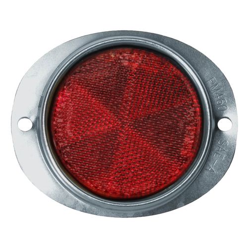 Steel Oval With 3-1/4" Acrylic Lens (Red)
