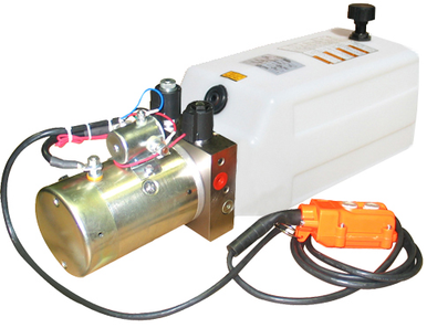 Hydraulic Power Unit 12V DC, Double Acting, 1 Gallon Poly Tank