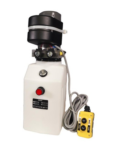 Chief Hydraulic Power Unit 12V DC, Double Acting, 1.2 GPM, SAE 6 Ports, 2800 PSI, 8Qt. Tank