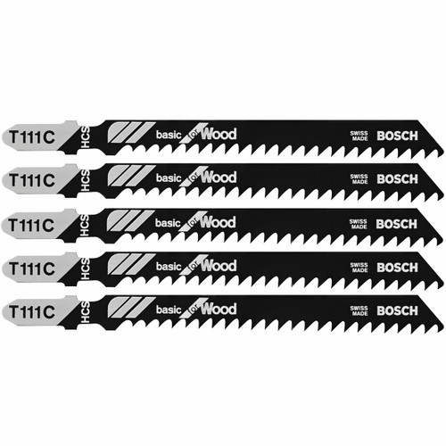 Bosch T-Shank High Carbon Steel Jig Saw Blades, 8 TPI, For Medium Rough Cuts