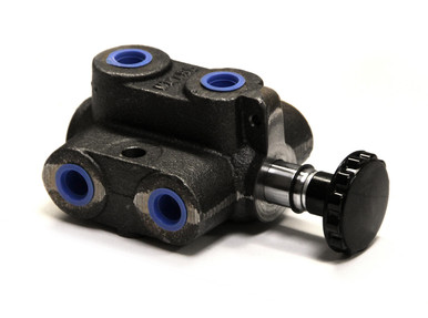 Double Selector Valve, 6 Port, 2 Position, 20 GPM, 1/2 NPT Port Size, Knob