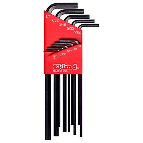 Eklind 11 PC. Hex Key Wrench Set - Long Shank - Standard