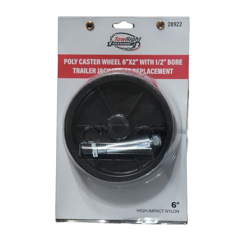 TowRight Poly Caster Wheel 6 Inch x 2 Inch With 1/2 Inch Bore