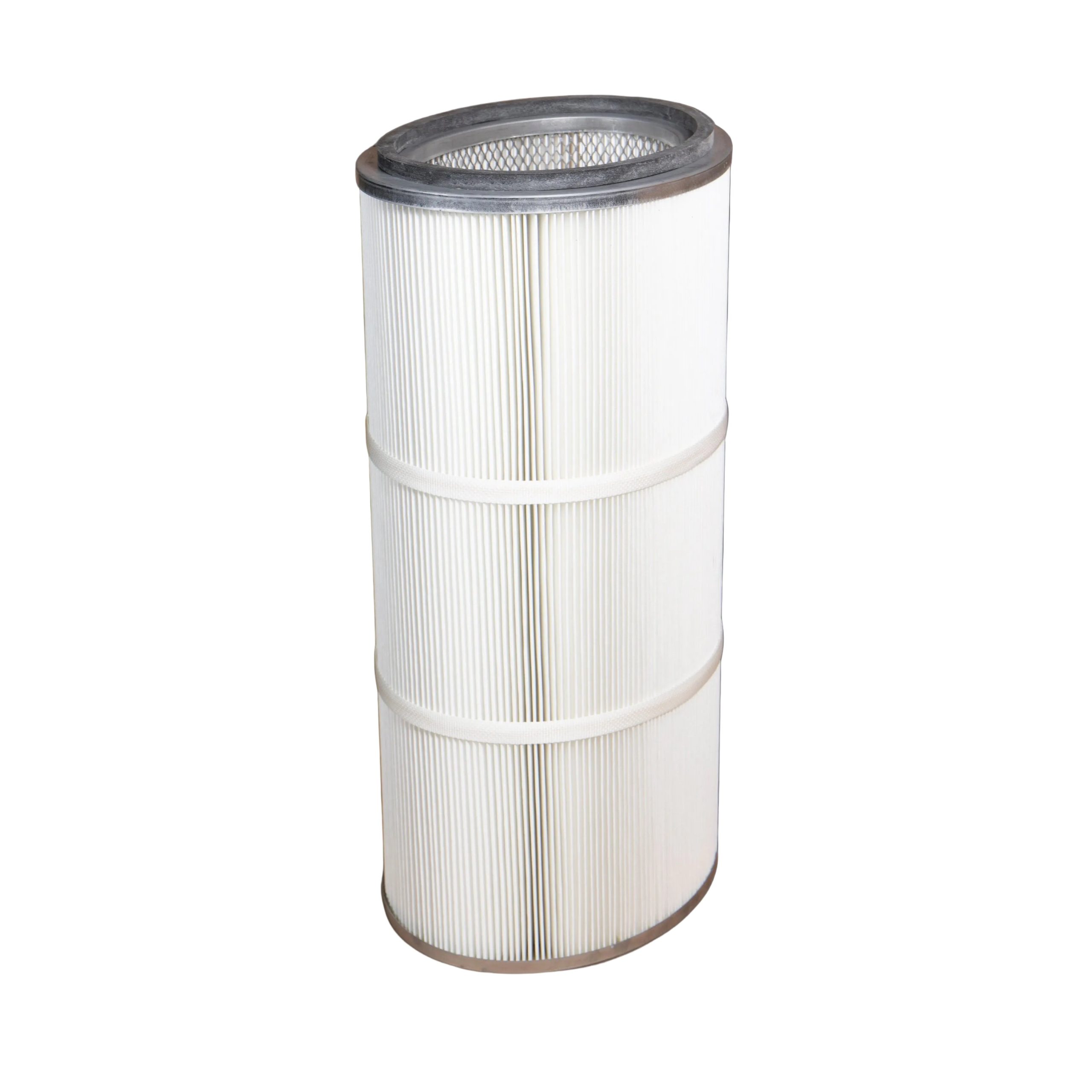 Dust Filter Cartridge - 14.36 Inch x 26 Inch Oval Open Top/Oval Open Bottom - Polyester Spunbond Media