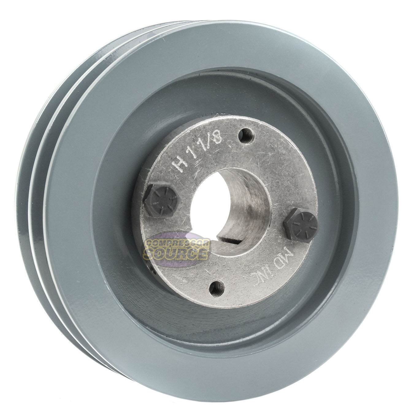 4.75" Double Groove A Section 4L Sheave with 1-1/8" (1.125") H-Style Split Taper Bushing - 2AK49H