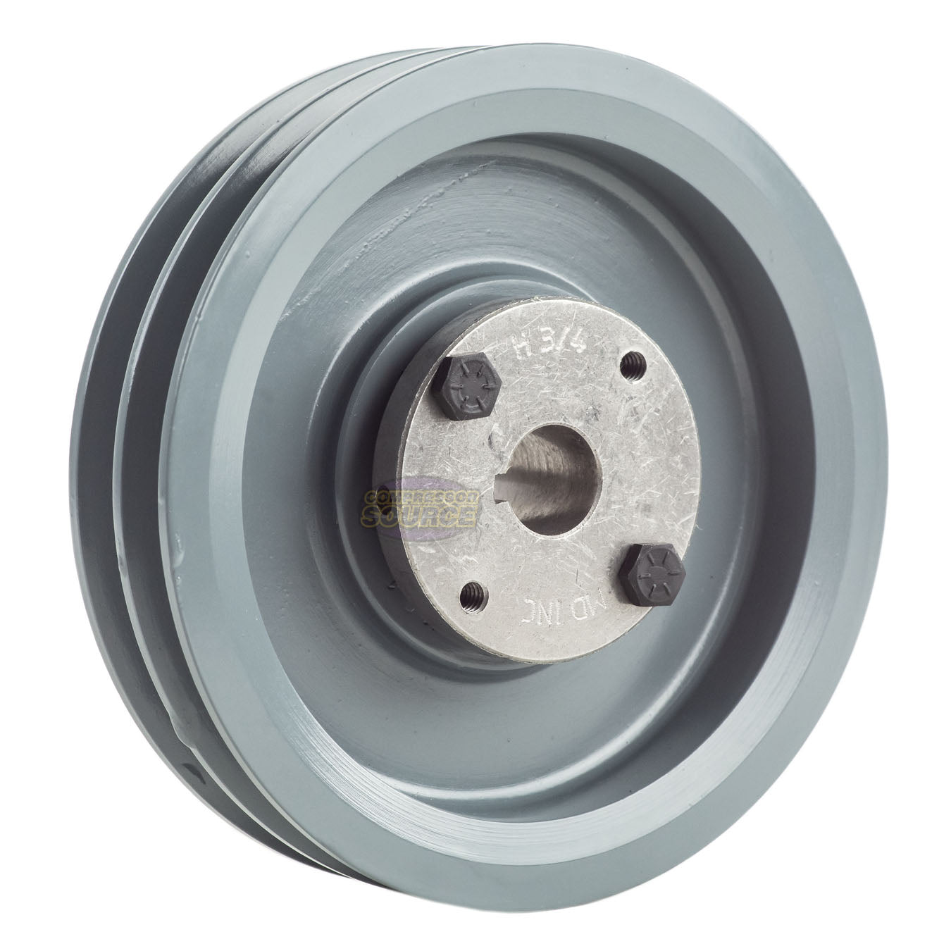 6.25" Double Groove A Section 4L Sheave with 3/4" (0.750") H-Style Split Taper Bushing - 2AK64H