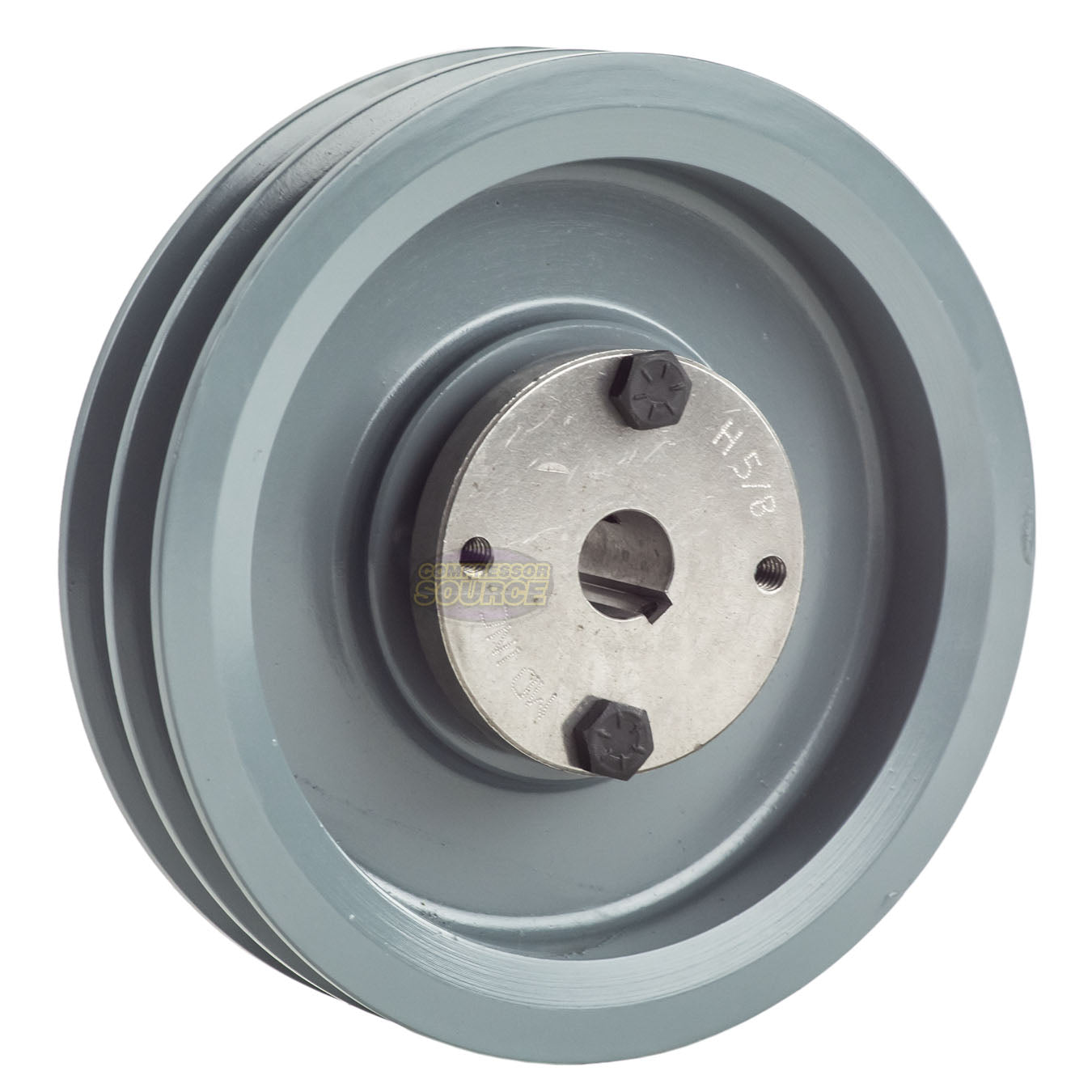 6.25" Double Groove A Section 4L Sheave with 5/8" (0.625") H-Style Split Taper Bushing - 2AK64H