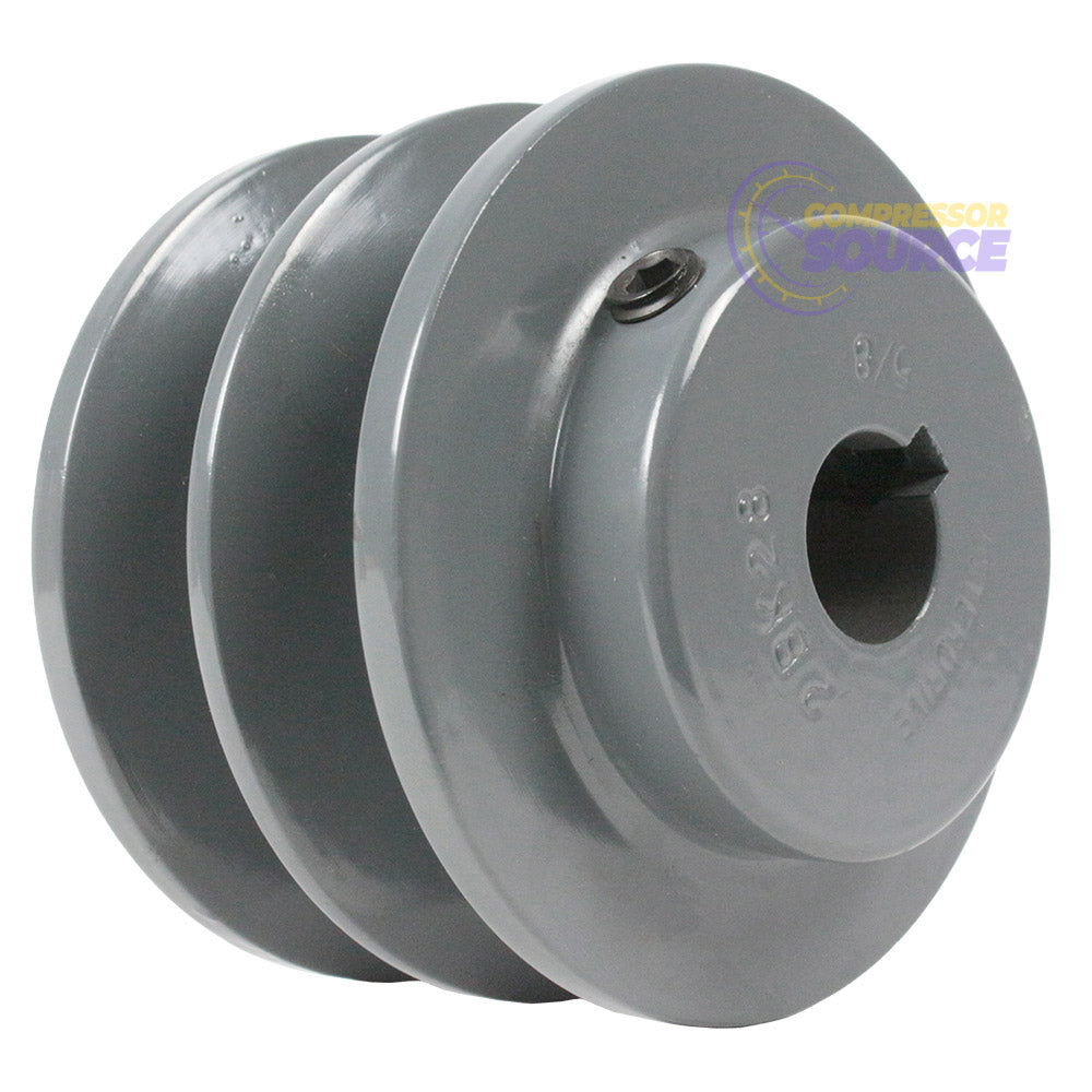 3" Double Groove B Section 5L Sheave with 5/8" (0.625") Keyed Bore - 2BK28