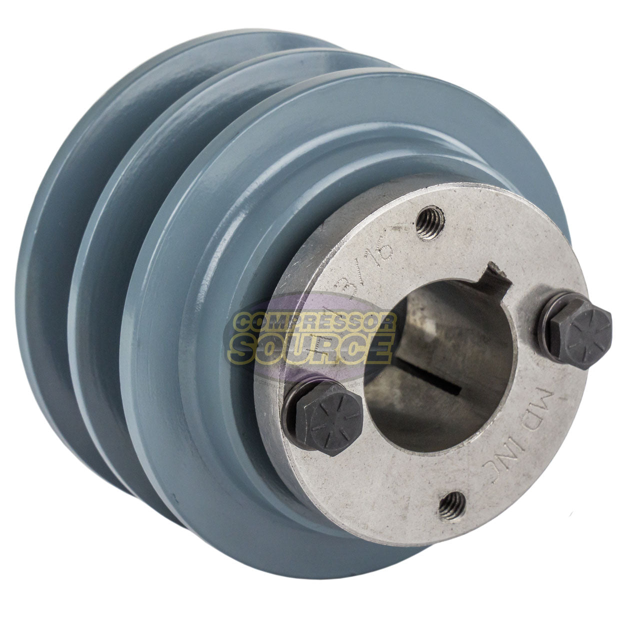 3.35" Double Groove B Section 5L Sheave with 1-3/16" (1.1875") H-Style Split Taper Bushing - 2BK32H