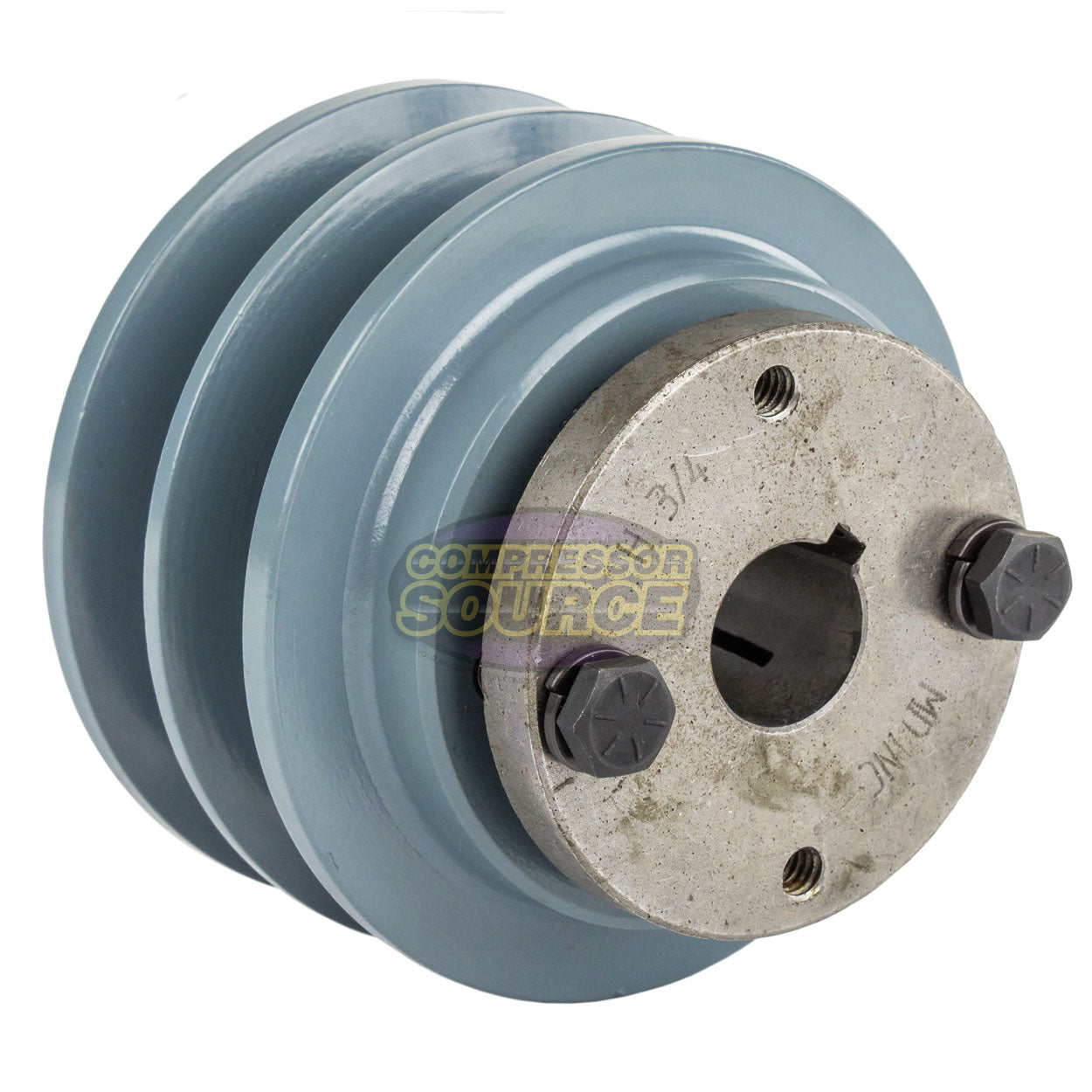 3.5" Double Groove B Section 5L Sheave with 3/4" (0.750") Keyed Bore - 2BK34