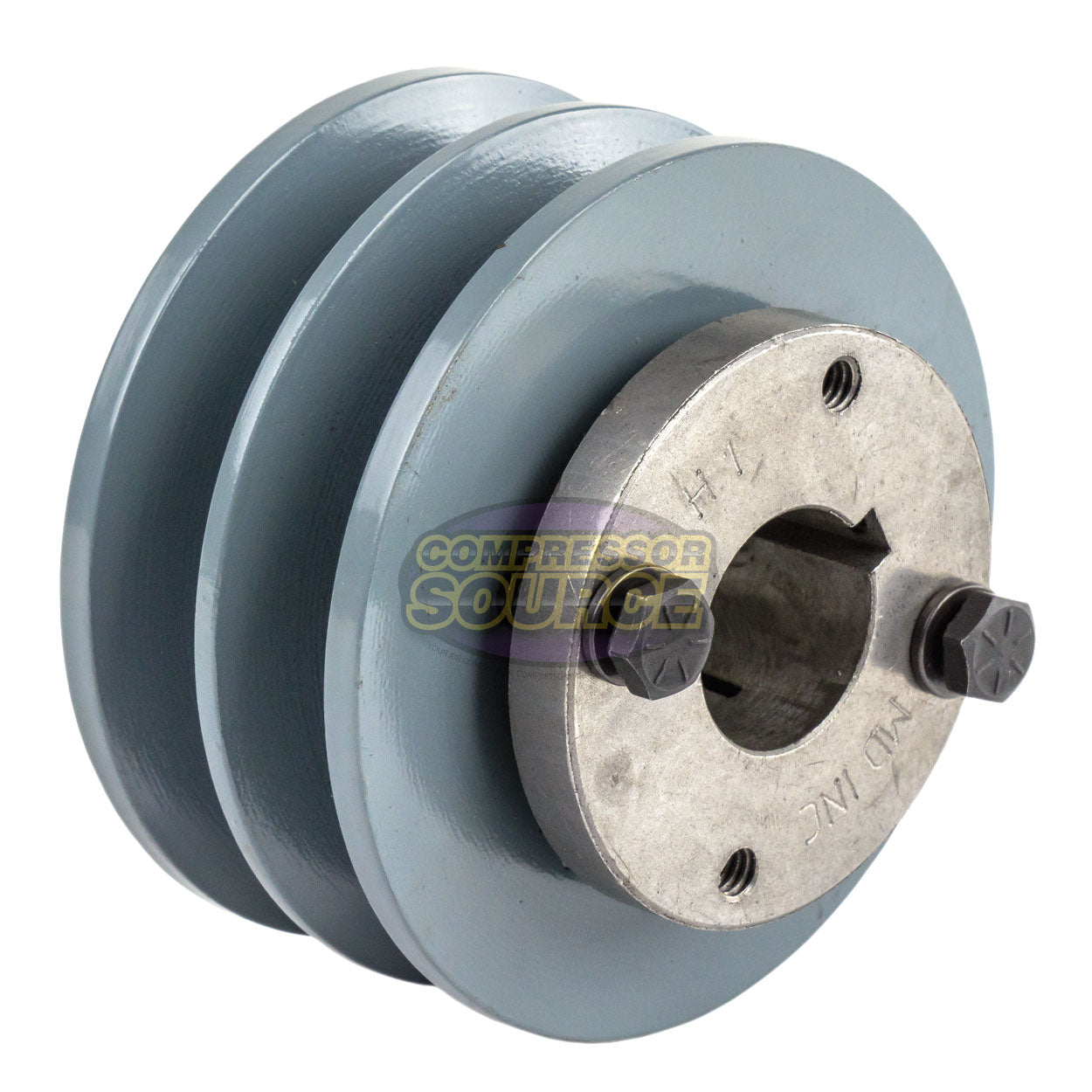 3.75" Double Groove B Section 5L Sheave with 1" H-Style Split Taper Bushing - 2BK36H