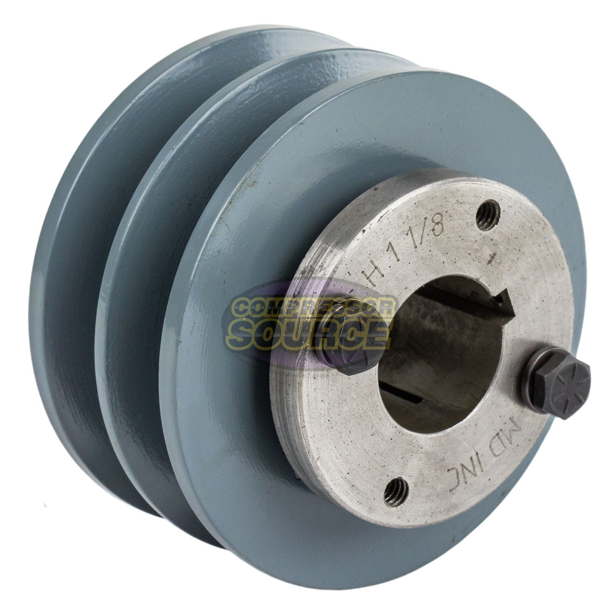 3.75" Double Groove B Section 5L Sheave with 1-1/8" (1.125") H-Style Split Taper Bushing - 2BK36H