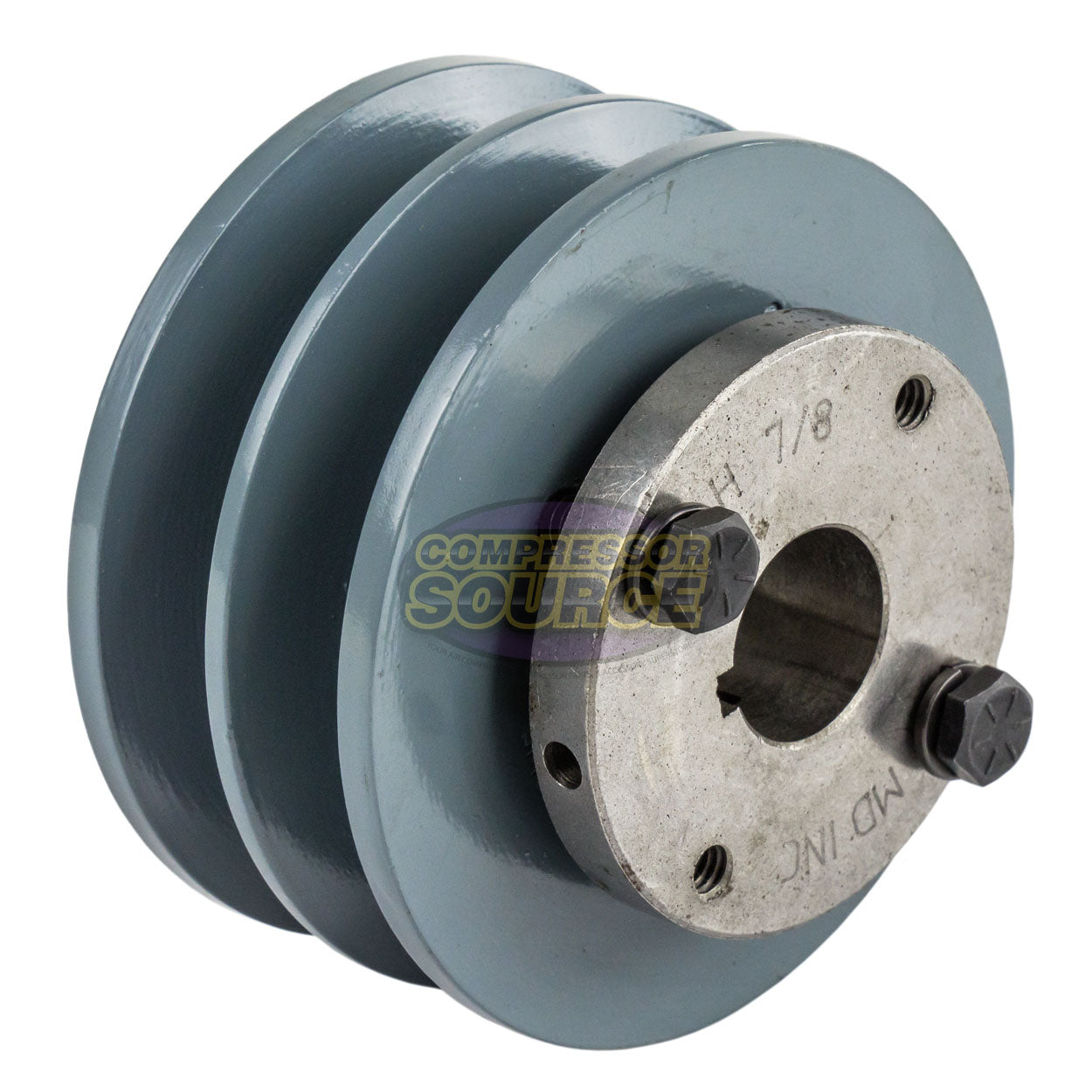 3.75" Double Groove B Section 5L Sheave with 7/8" (0.875") H-Style Split Taper Bushing - 2BK36H