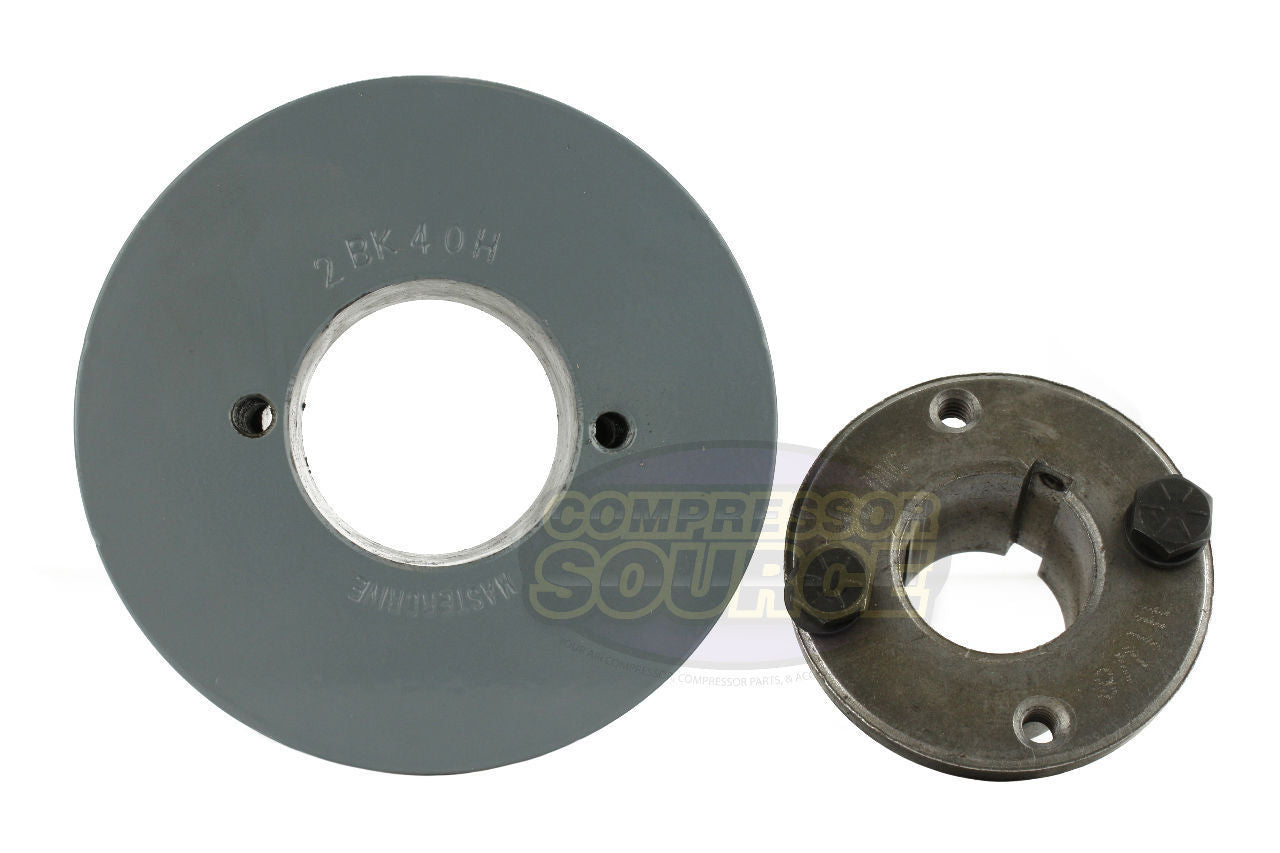 4" Double Groove B Section 5L Sheave with 1-1/8" (1.125") H-Style Split Taper Bushing - 2BK40H
