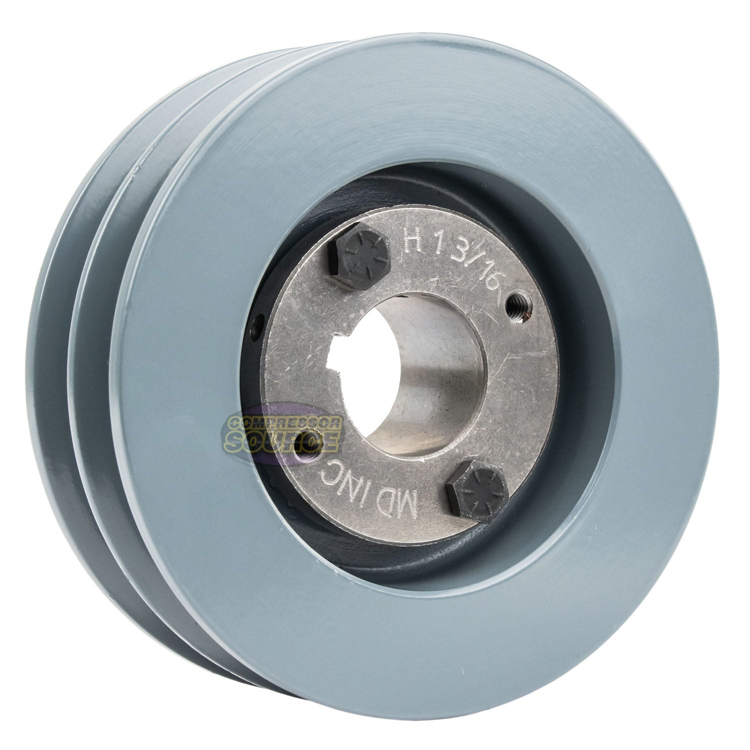 5" Double Groove B Section 5L Sheave with 1-3/16" (1.1875") H-Style Split Taper Bushing - 2BK52H