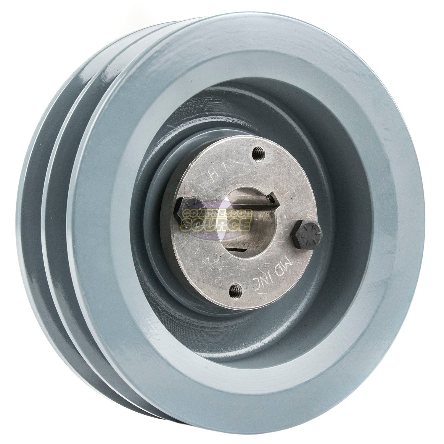 6" Double Groove B Section 5L Sheave with 1" (1.000") H-Style Split Taper Bushing - 2BK62H