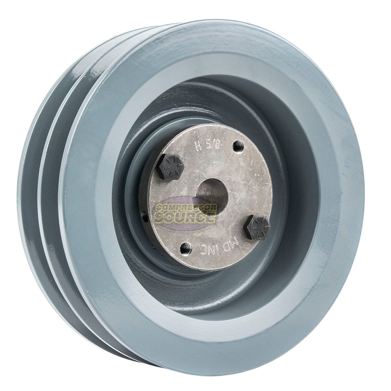 6" Double Groove B Section 5L Sheave with 5/8" (0.625") H-Style Split Taper Bushing - 2BK62H