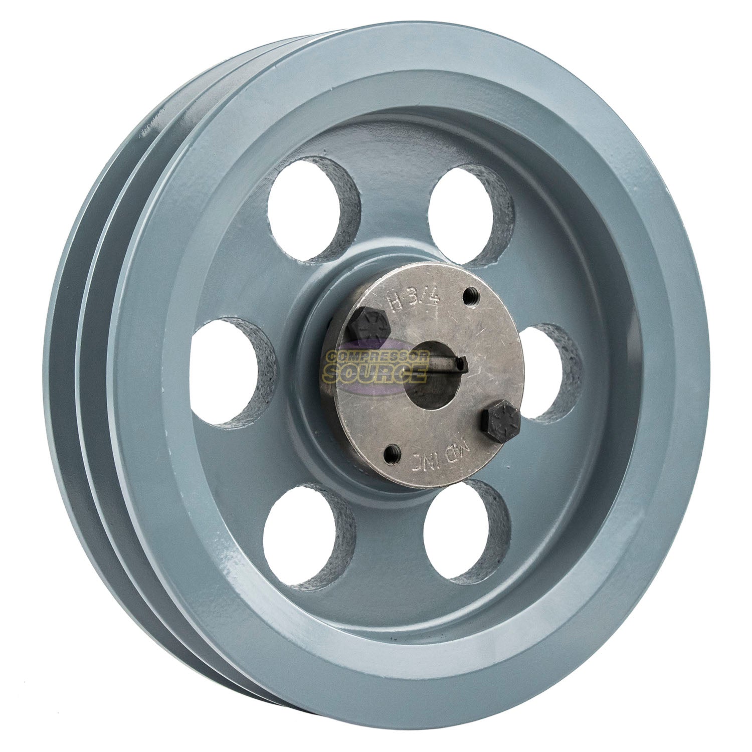 7.75" Double Groove B Section 5L Sheave with 3/4" (0.750") H-Style Split Taper Bushing - 2BK80H