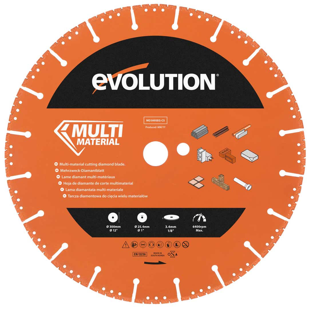 Evolution MD300SEG-CS | 12 in. | Segmented Edge | 1 in. Arbor | Multi-Purpose, Metal Cutting Diamond Blade