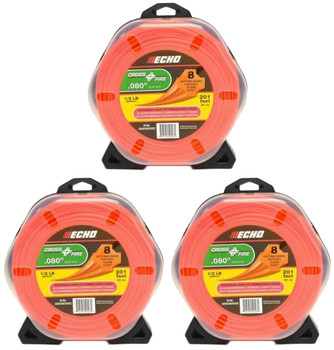 Echo Genuine Cross-Fire 1/2 Lb Donut .080" Diameter Trimmer Line 306080052-3PK