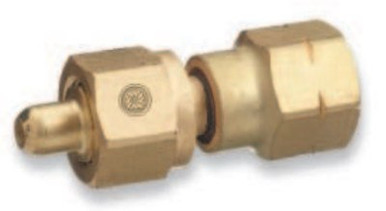 Western Enterprises Brass Cylinder Adaptors, From CGA-350 Hydrogen To CGA-580 Nitrogen, 1 EA, #808