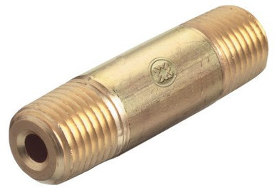 Western Enterprises Pipe Thread Nipples, 3,000 psig, Brass, 1/2 in NPT, 1 EA, #BN835HP