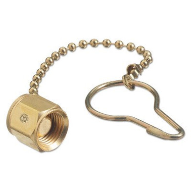 Western Enterprises Chain & Plug Assemblies, Plug Assembly, 200 psi, Oxygen, Brass, 1 EA, #C907