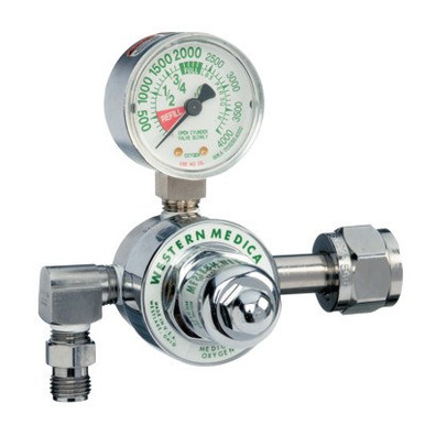 Western Enterprises M1 Series Preset Pressure Gauge Regulators, Oxygen, CGA540 Nut/Nipple, 3,000 psi, 1 EA, #M1540P