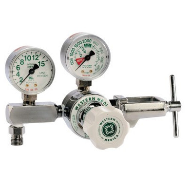 Western Enterprises M1 Series Flow Gauge Regulators, Oxygen, 2-15 LPM, CGA-870 Yoke, 3,000 psi inlet, 1 EA, #M187015FG