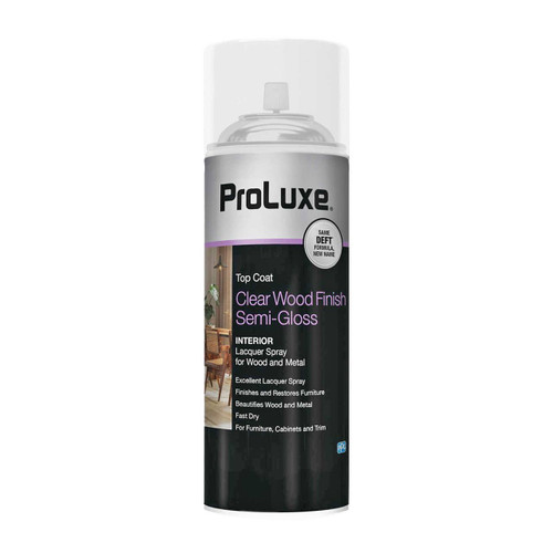 ProLuxe Interior Clear Lacquer Spray For Wood & Metal, Semi-Gloss, 12.25 oz.