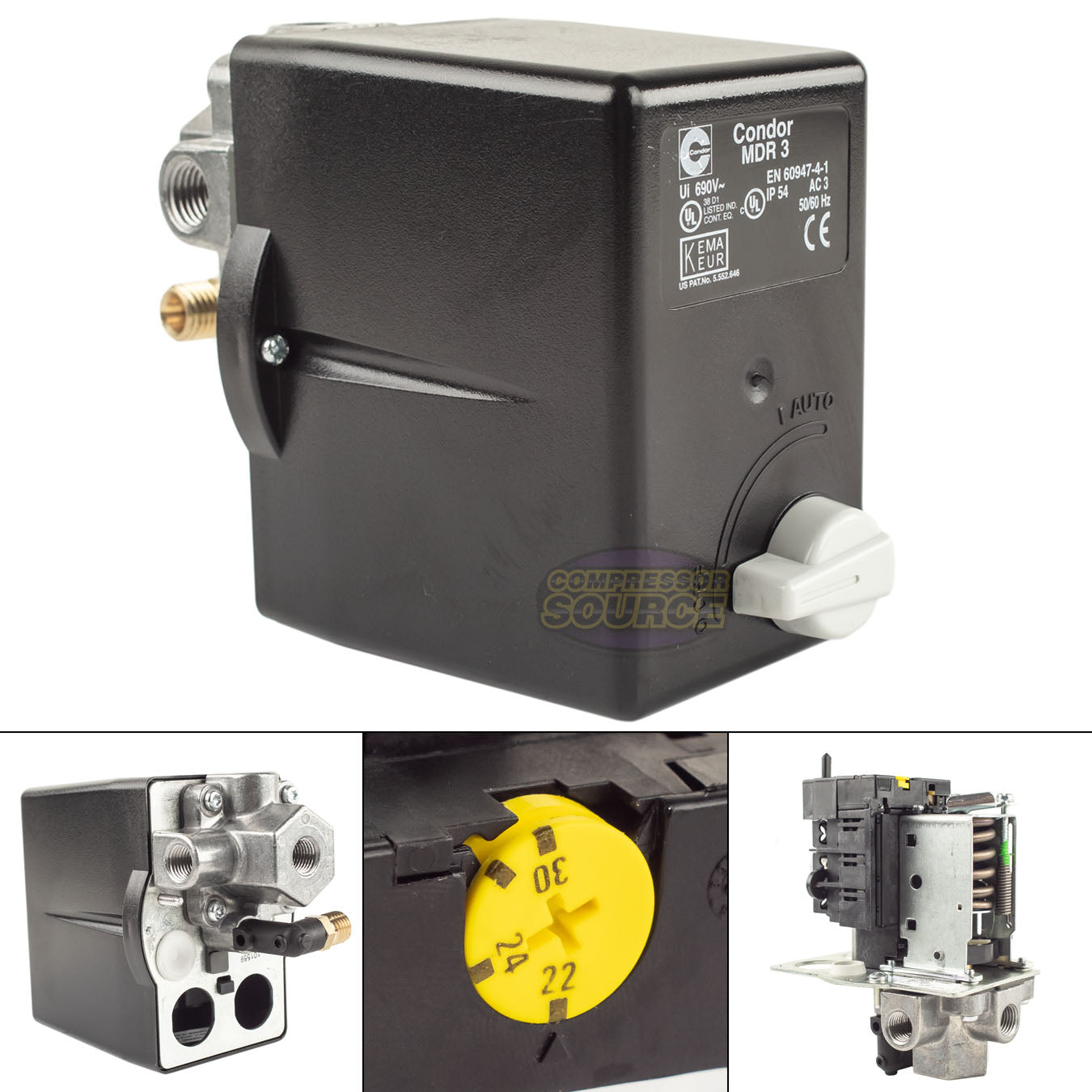 4 Port Pressure Switch145 - 175 PSI 26 Amp Condor 31LC3EMXATR-IB
