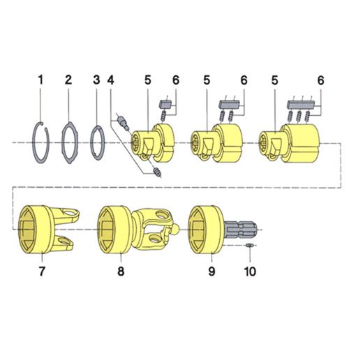 Eurocardan 1516110 Splined Shaft & Housing 1-3/8 inch by 6 Spline