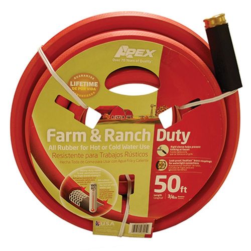 Farm Duty Rubber Hose, Hot & Cold, 3/4 In. x 50 Ft.