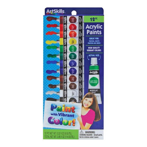 ArtSkills Premium Acrylic Paint Set, 12-Piece