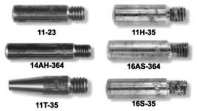 Esab Welding Contact Tip, 0.052 in Wire, 0.064 in Tip, Standard HD, 16S, 1 EA, #16S52