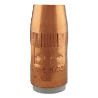 Bernard Mig Nozzles, Flush, 5/8 in Bore, For Q-Gun, Copper, 1 EA, #N5800C