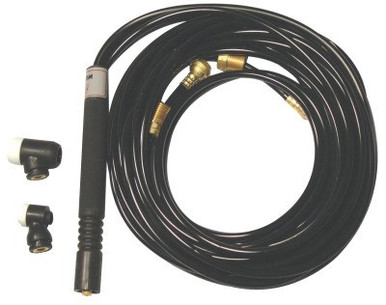 WeldCraft Water Cooled Flexible Tig Torch Packages, Flex Head, 25 ft Braided Rubber Cable, 1 EA, #WP22525R