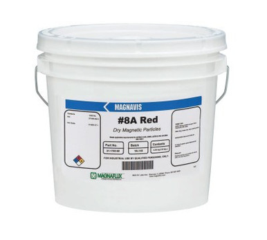 Magnaflux Magnavis Dry Method Non-Fluorescent Magnetic Powders, 10 lb, Pail, Red, 1 EA, #1178069