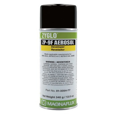 Magnaflux Zyglo ZP-9F Developer, Liquid Penetrant, Aerosol Can, 16 oz, 12/CA, #1335478
