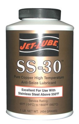 Jet-Lube SS-30 High Temperature Anti-Seize & Gasket Compounds, 1 lb Brush Top Can, 1 CAN, #12504